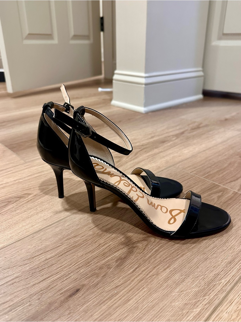 Sam Edelman Black Patent Ankle-Strap Heels NEW IN BOX NWT